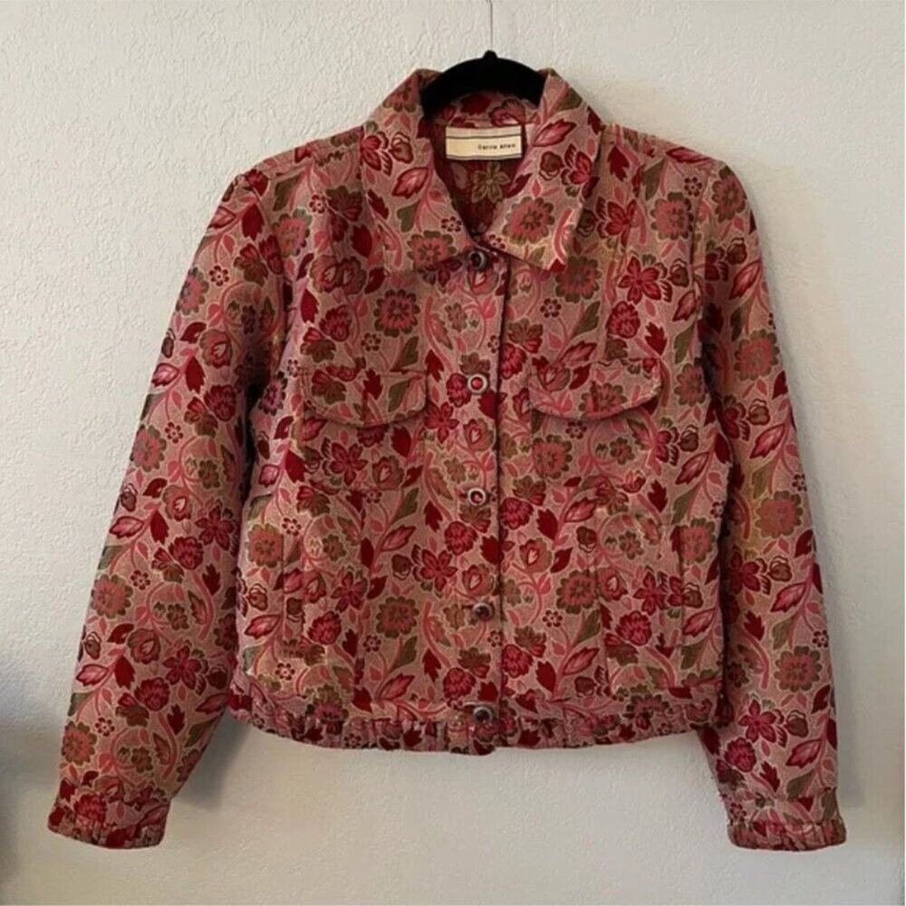 Vintage Carrie Allen Floral Jacquard Jacket